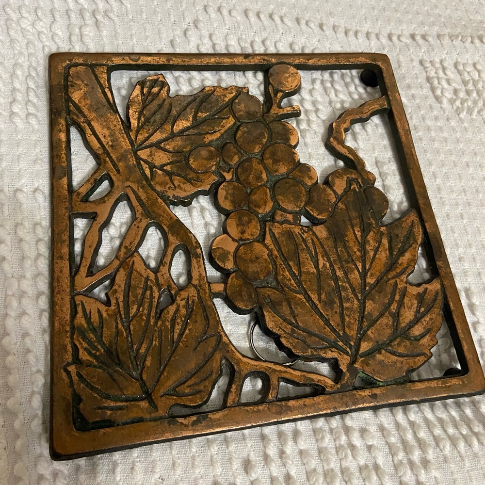 Vintage Old Dutch Design Cast Iron Trivet